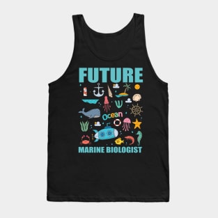 Futur Marine Biologist Biology Fathers Day Gift Funny Retro Vintage Tank Top